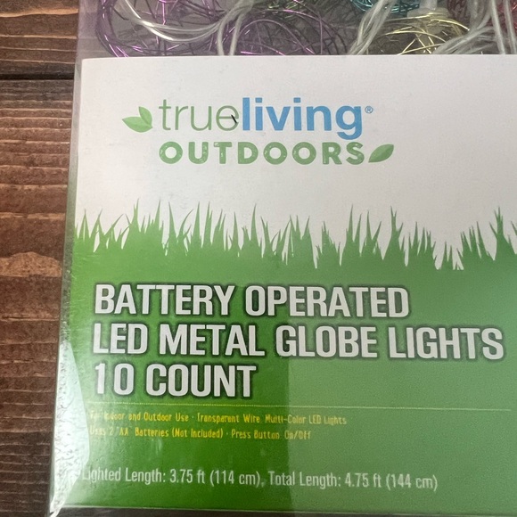 Battery operated LED string lights Metal Globe Colorful 30 light total 3 strings - Picture 6 of 8